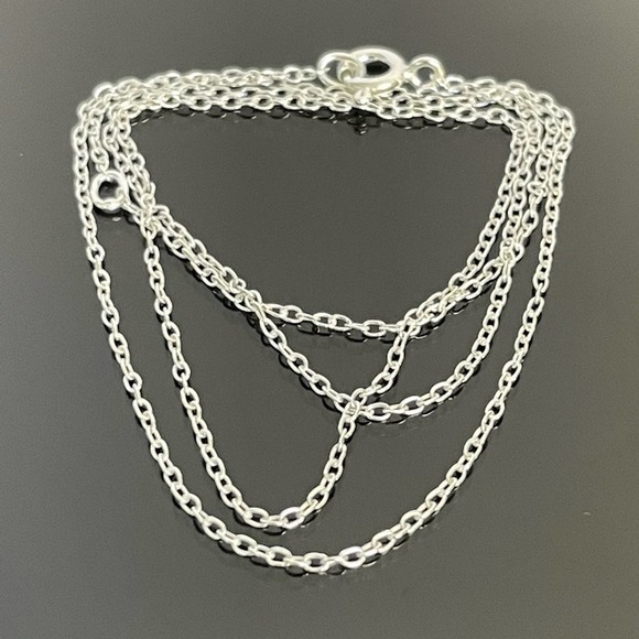 Sterling Silver Chain Necklace 16' - 17" - Picture 5 of 6